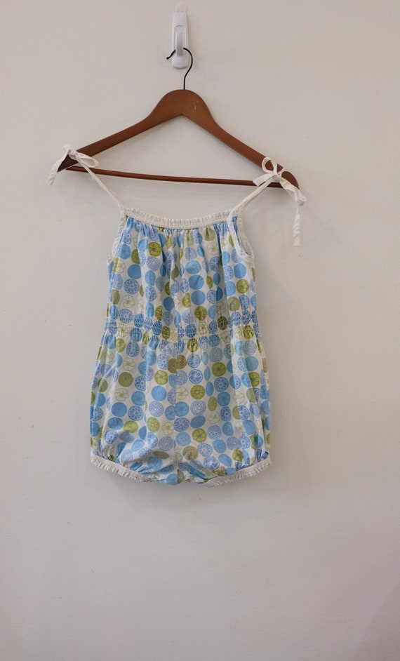 1940's Vintage Cotton Romper Playset Swimsuit Blu… - image 1