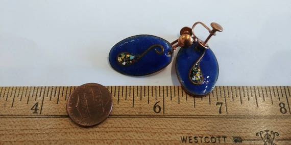 1950's Vintage Copper and Blue with colorful deta… - image 6