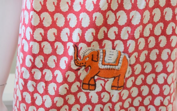 1970's Vintage Orange White Cotton Drawstring Ele… - image 9