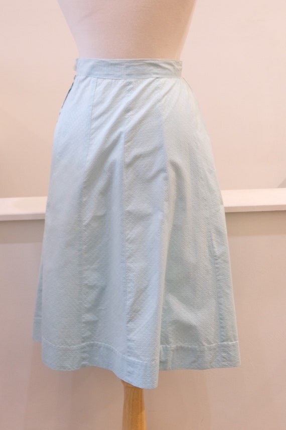 1940's Vintage Ice Blue Gored Skirt-25" Waist Mod… - image 7