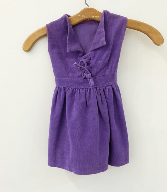 1950's Vintage Little Girl Royal Purple Fine Wale Sof… Gem
