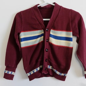 1960&#39;s Vintage Novelty Anchor Theme Kids Cardigan Blue Soft Cotton Raglan Sleeves Buttons-Tots Knit Top with blue rib knit modern 2T or 3T