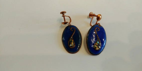 1950's Vintage Copper and Blue with colorful deta… - image 2