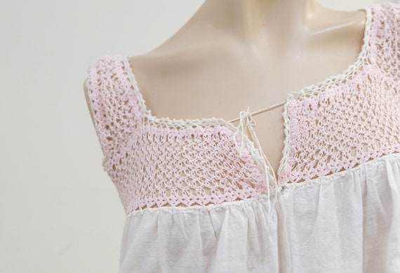 1920's Vintage Home Sewn Crochet and Cotton Crop … - image 3