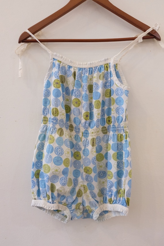 1940's Vintage Cotton Romper Playset Swimsuit Blu… - image 6