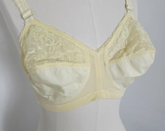 1960's Vintage Pale Brassiere Yellow 38B on Label
