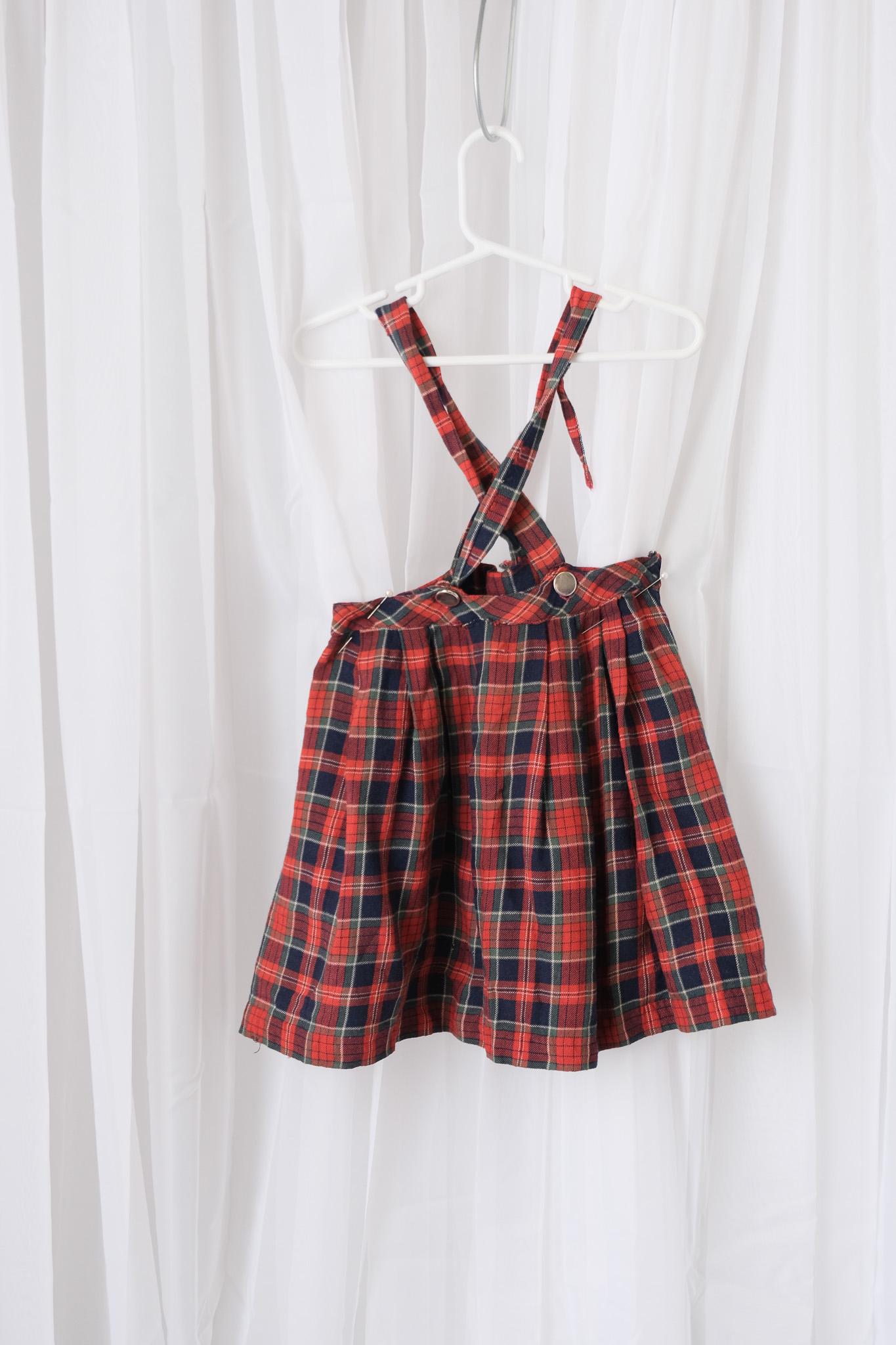 womens brown leather dress boots Pinafore Dress in Sunset Plaid – Thimble main image 1