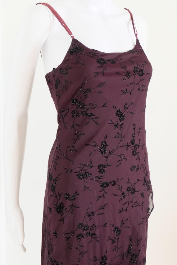 city triangles purple dress Vintage City Triangles Purple Chiffon Knee Length Dress L Pleated Beaded  waist