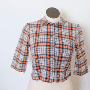 トップス 50s vintage shirt cotton shirt 40s 60s Size 16 White 1960s Shirt with Lace Collar - 1950s 60s