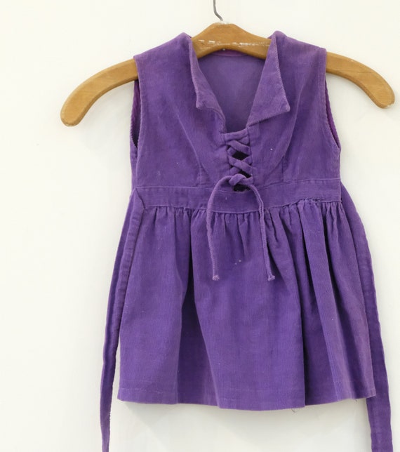1950's Vintage Little Girl Royal Purple Fine Wale Sof… Gem