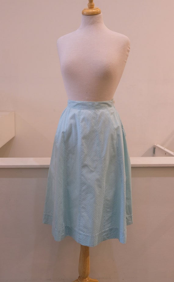 1940's Vintage Ice Blue Gored Skirt-25" Waist Mod… - image 2