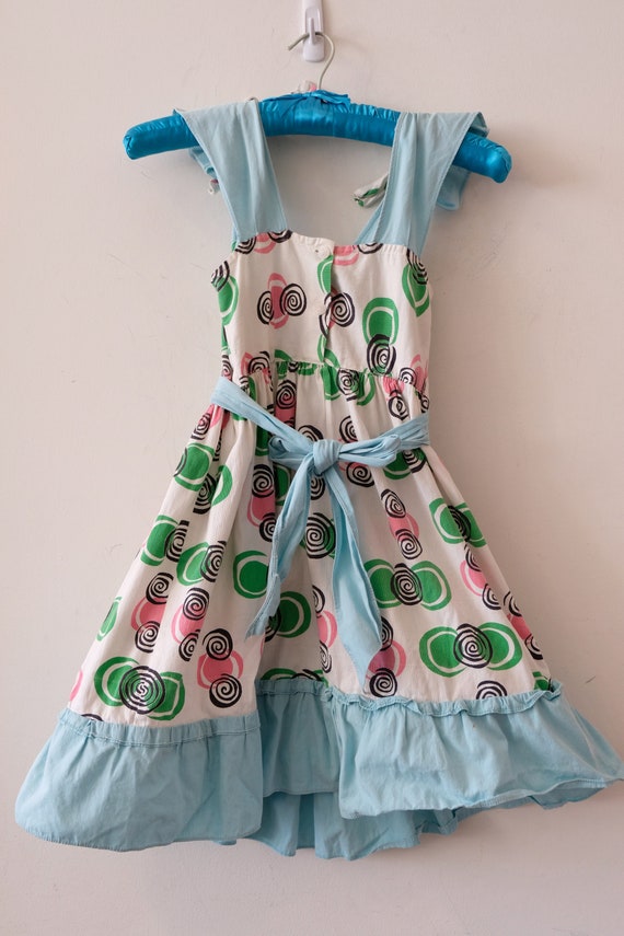 1950's Vintage Little Girl Summer Cotton Dress Bi… - image 8