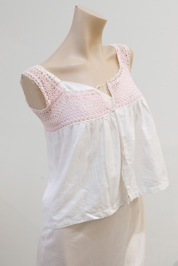 1920's Vintage Home Sewn Crochet and Cotton Crop … - image 10