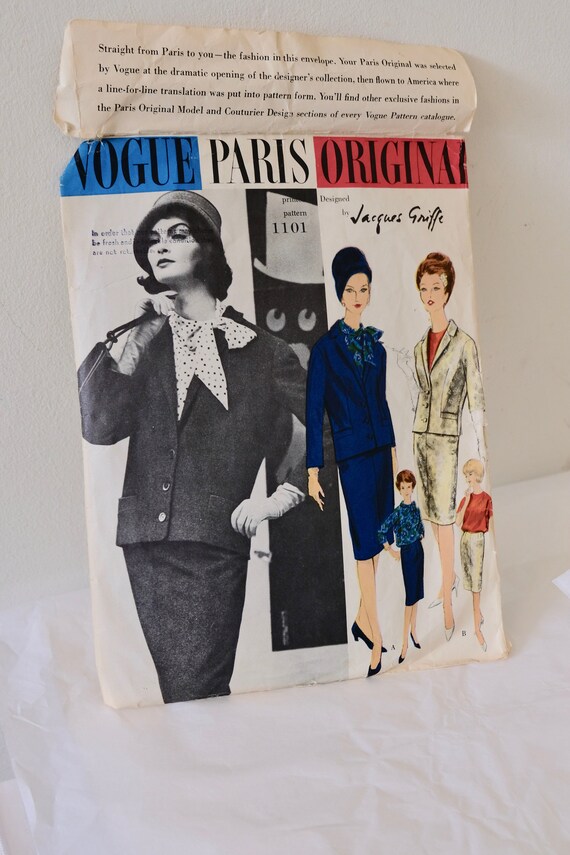 1960's Vintage Sewing Pattern Vogue by Jaques Griffe Suit | Etsy