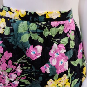 1970's Vintage Quilted Cotton Bright Floral Maxi Skirt-Modern Size 4 Waist 26Yellow, Green, Purple & Black Super Cute Hostess Party Wear image 8