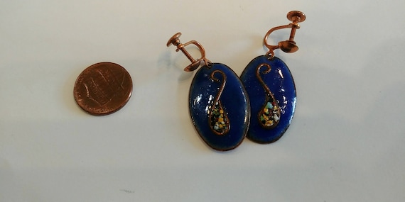 1950's Vintage Copper and Blue with colorful deta… - image 1
