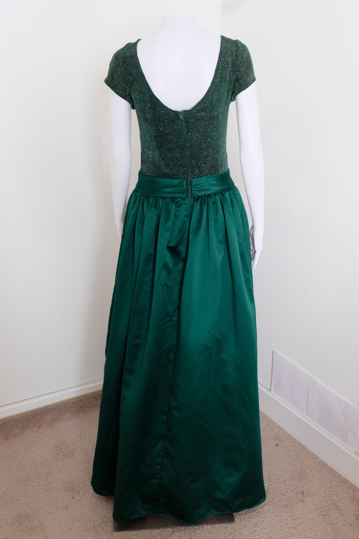 slim fit dress slacks Gunne Sax by Jessica McClintock Vintage Emerald Dress  Cats Like Us