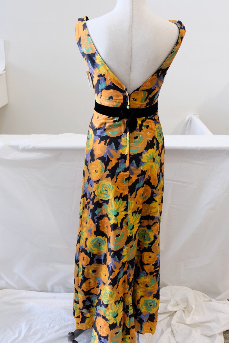 1970's Vintage Floral Maxi Cotton Empire Waist Long Dress | Etsy