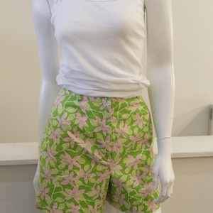 Short Callahan Lilly Pulitzer - Taille 00 - Imprimé Feuilles Vert Et Rose