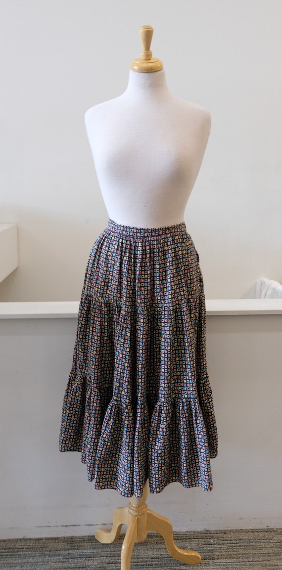 1940's Vintage Cotton Tiered Skirt-29" Waist - Ora