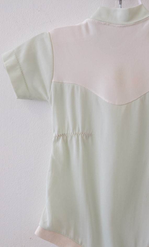 1970's Vintage Baby Unisex Nylon Pale Mint Green … - image 7