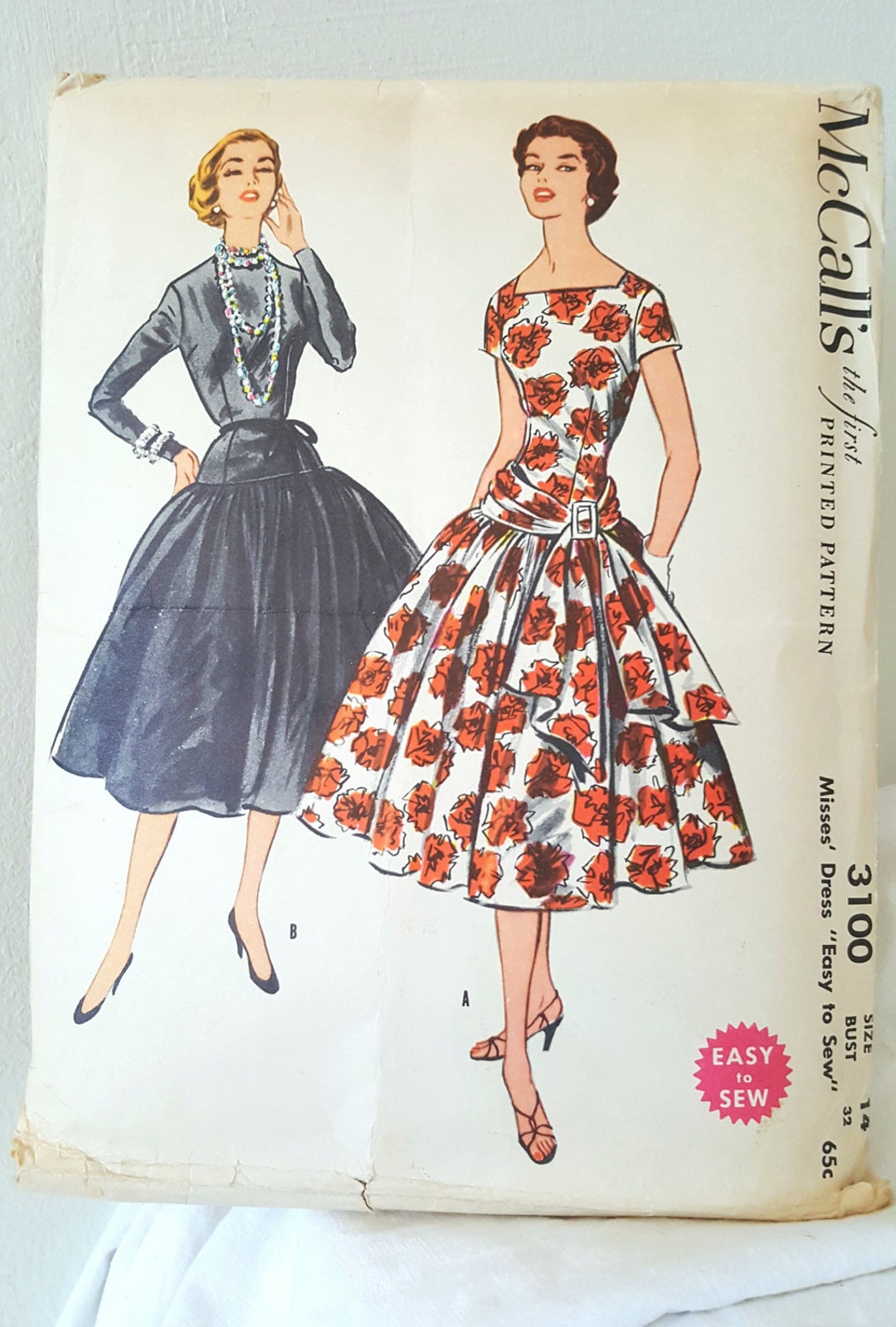 1954 Vintage Sewing Pattern Mccall's 3100 Ideal Party or - Etsy