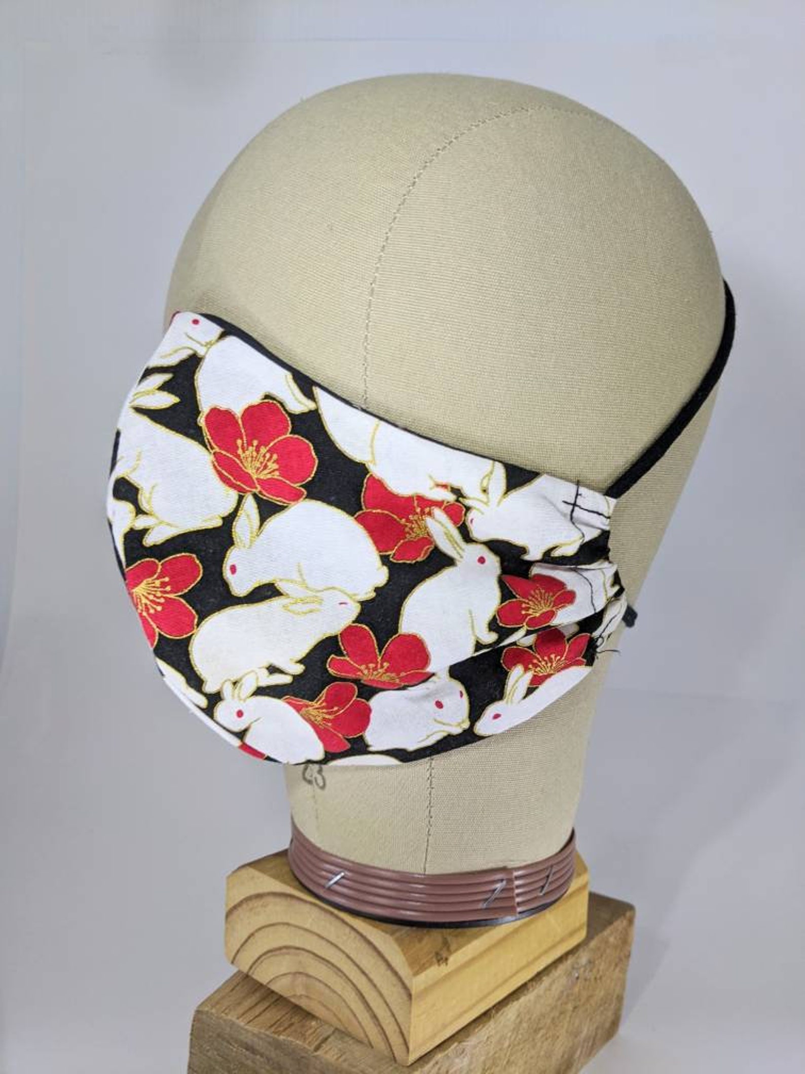 White Rabbit bunny masks Red black or lilac | Etsy