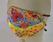 Rich vibrant super paisley mask, orange or green colorway