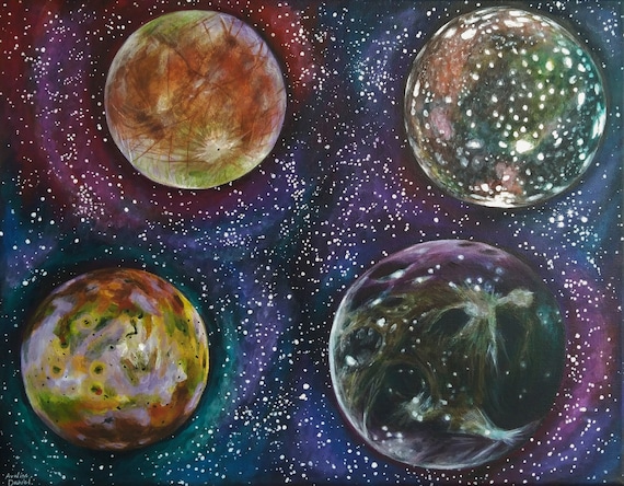 Jupiter S Moons Io Europa Ganymede And Callisto Etsy