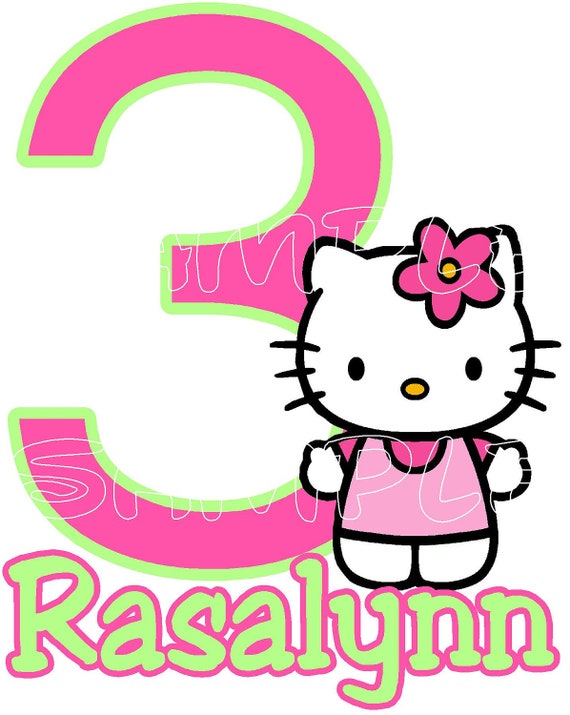 items similar to custom personalized hello kitty number birthday iron