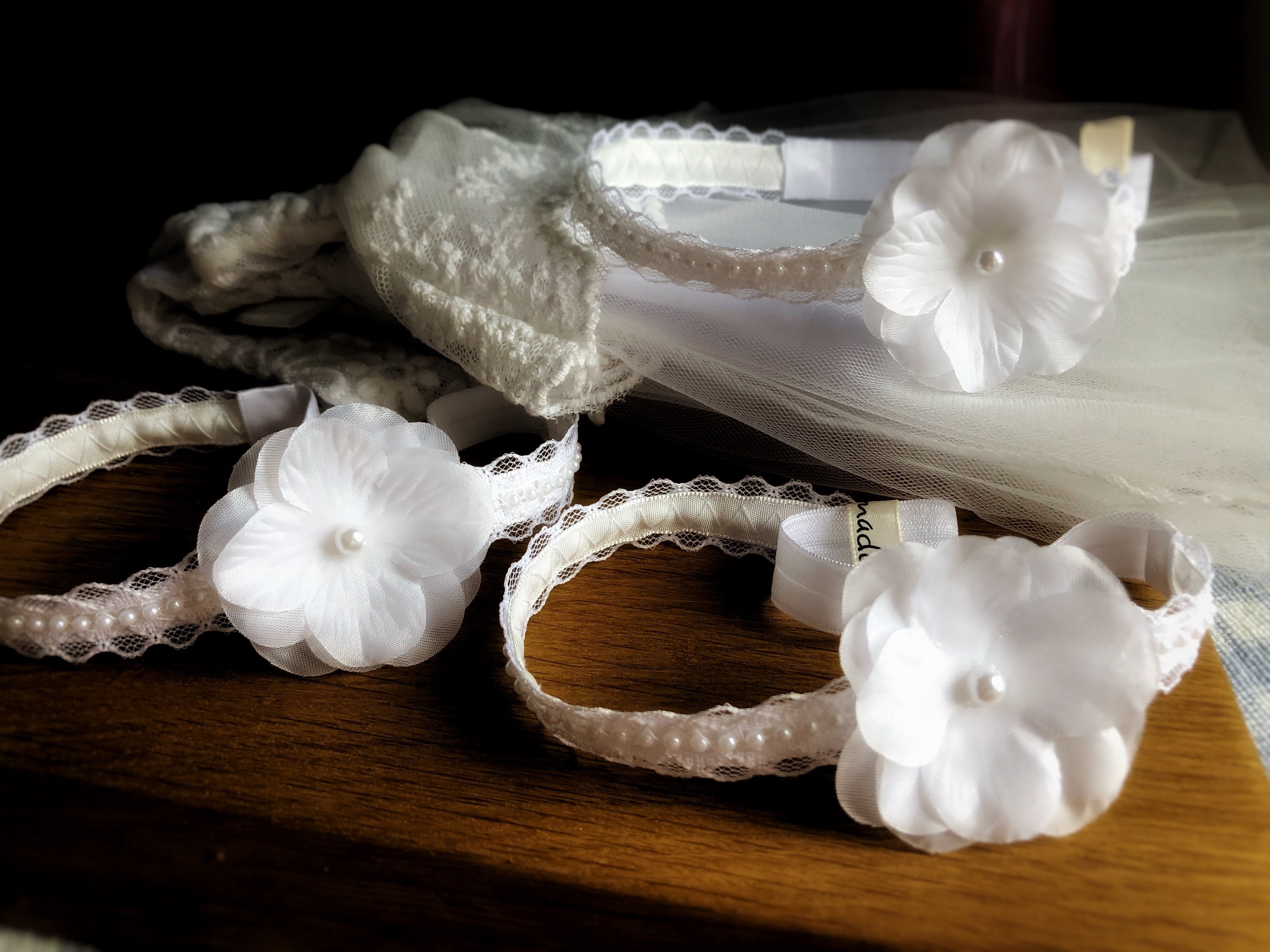 Baby Tiara Hair Band for Baptism Christening Lace and Pearls Etsy UK