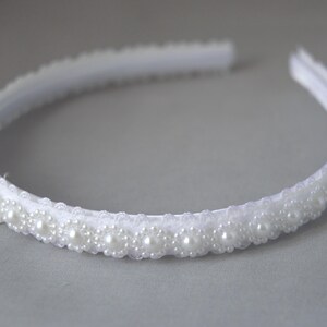 Pure white pearl aliceband