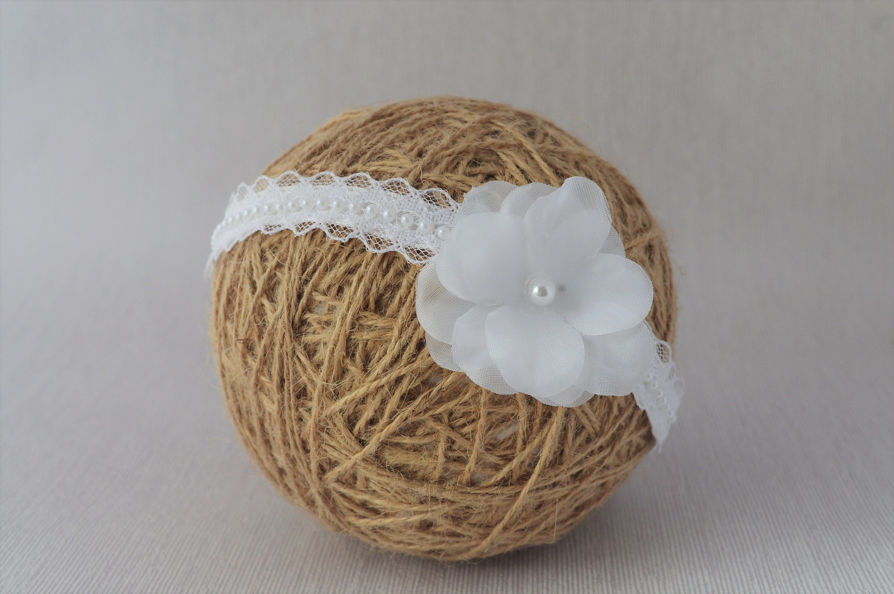 Baby Tiara Hair Band for Baptism Christening Lace and Pearls Etsy UK