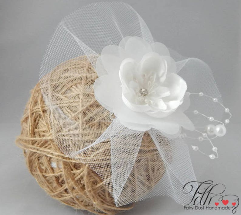 Fascinator Hair Clip baby headband for baptism wedding flower Etsy