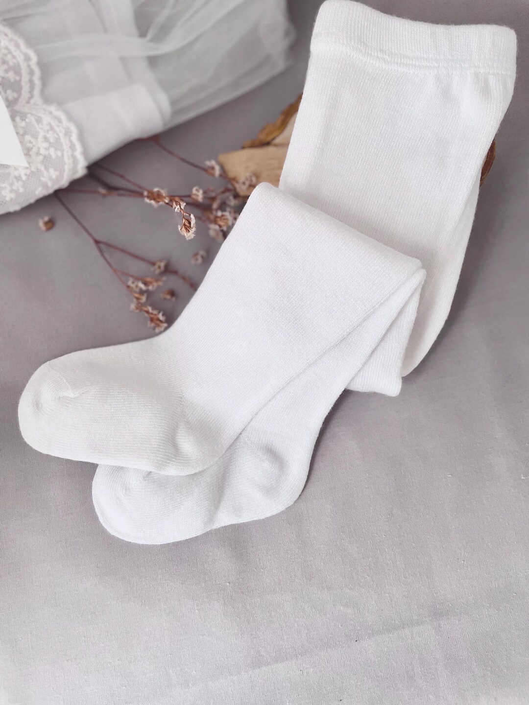 Baby Girls' White Or Black Spotted Tights With Hearts - Perfect For Christening, Wedding, Christmas & Parties (Size 0-3 Years)
