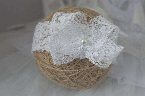 Baptism baby headband Handmade Fdh unique lace christening hair band for girls