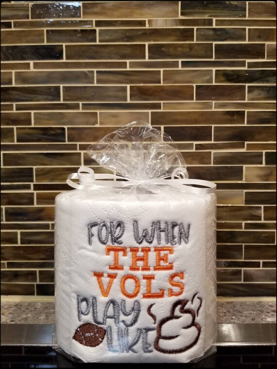 Tennessee Football Vols Funny Gift Embroidered Tp Toilet Etsy