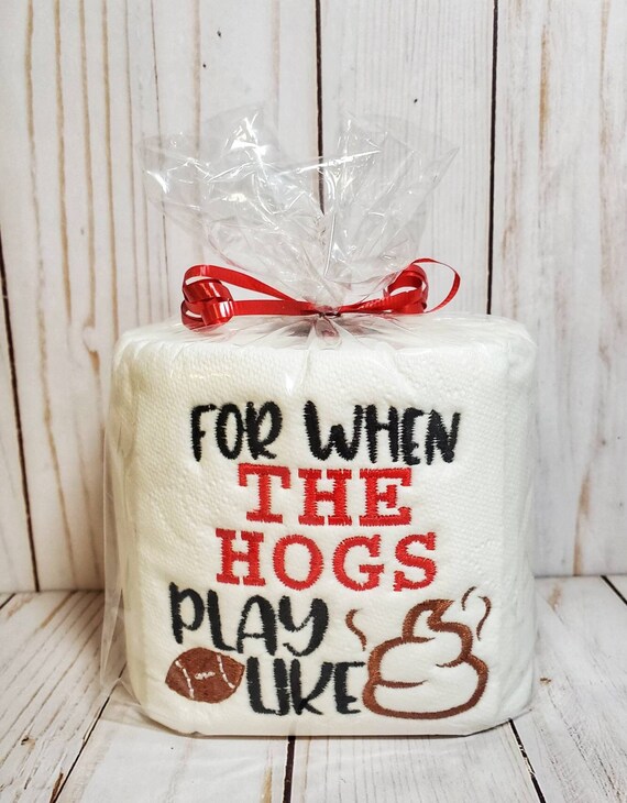 Hogs Football Arkansas Gag Gift Embroidered Toilet Paper Funny