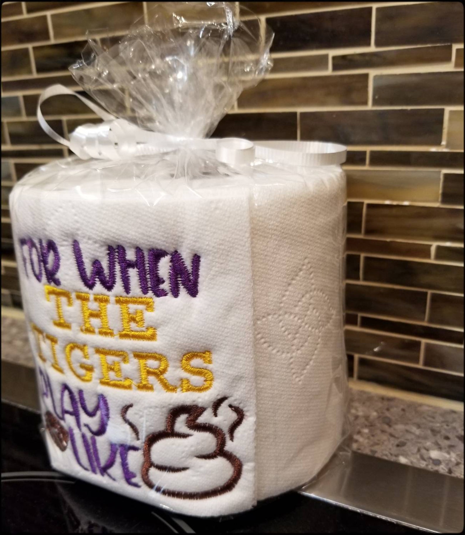 LSU Football Gag Gift Embroidered Toilet Paper Funny Etsy