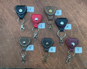 Leather Keychain Guitar Pick Holder