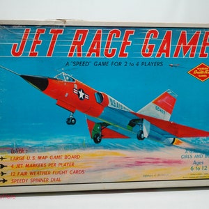 Jet Race Game - Warren Vintage Complete w Box Damage