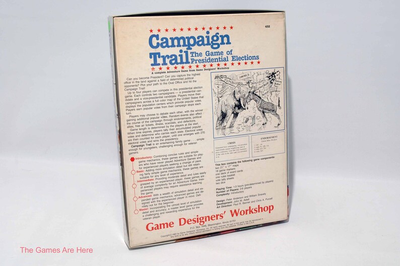 Campaign Trail Game of Presidential Elections Game from GDW Etsy