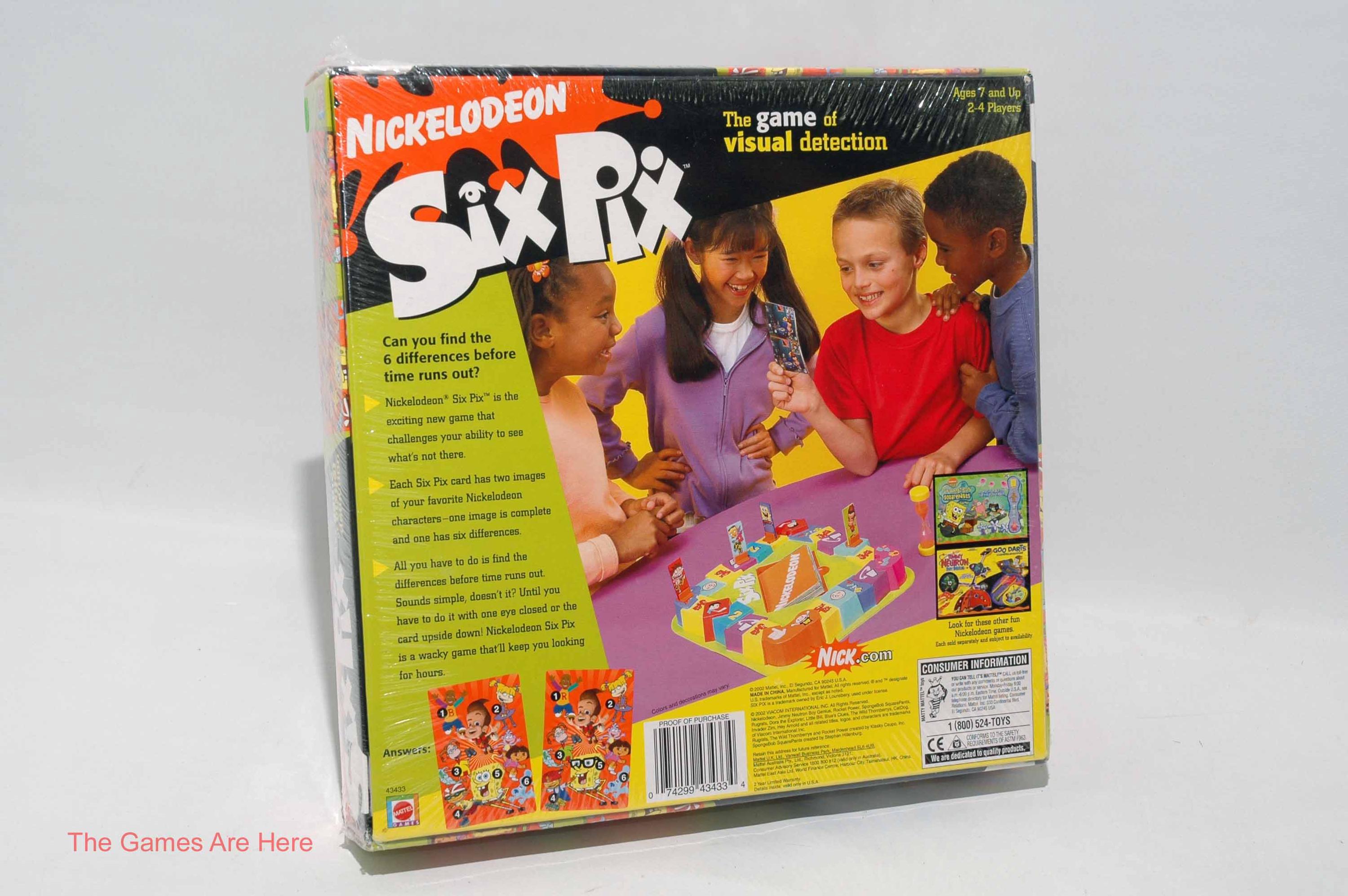 Nickelodeon Six Pix Visual Detection Game - Mattel 2002 Brand New