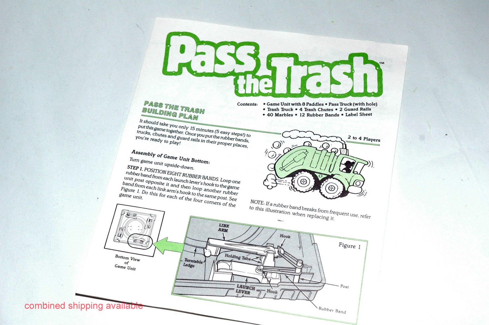 Pass The Trash Game from Milton Bradley 1987 COMPLETE read Etsy