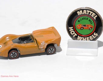Hot Wheels Redline 1968 Mclaren M6A, Green, USA Base, Original
