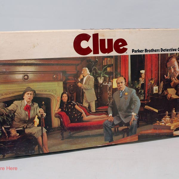 Clue Detective Game - Parker Brothers 1972 COMPLETE w Stain on Box (read description)