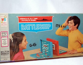 Battleship Naval Action Game - Milton Bradley 1971 COMPLETE w Box Wear (read description)