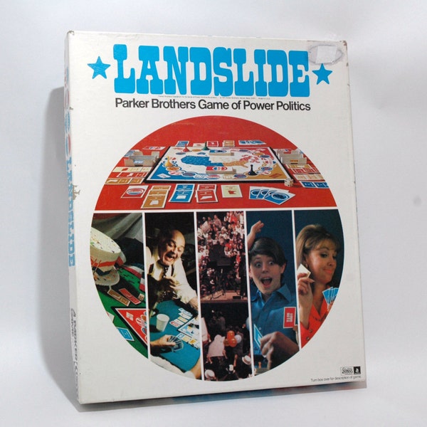 Landslide Game of Politics - Parker Brothers 1971 COMPLETE  w some WORN Cards(read description)