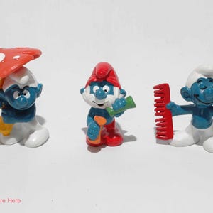 Smurfs Figures Lot of 3 - Schleich Peyo 70&#39;s and 80&#39;s