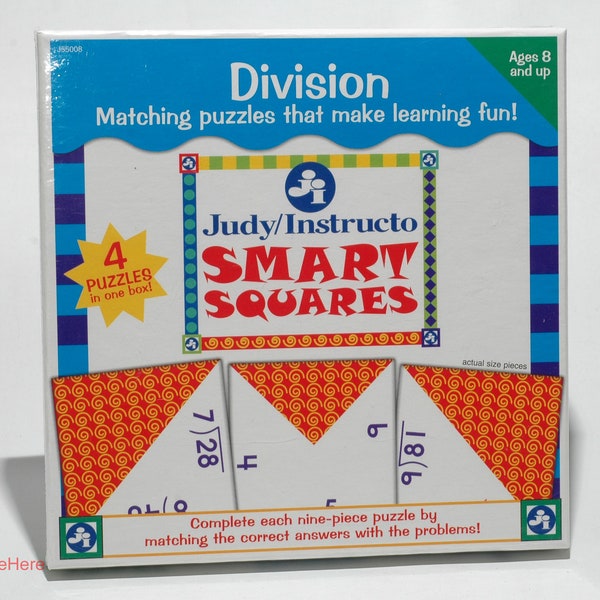 Smart Squares Division Matching Puzzle - Judy/Instructo 2001 Brand New